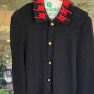 Adolfo New York Vintage Sweater Dress, Black and Red, Perfect Condition 00-0